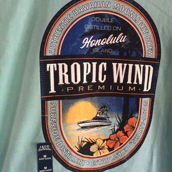 NWT Izod saltwater, Tropic wind T-shirt, size M - Picture 2 of 5